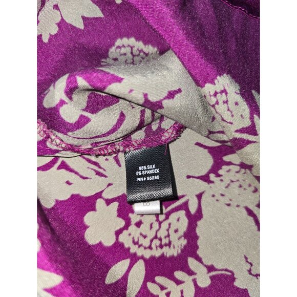 VTG Y2K Express Purple & White Floral Silk Blend Babydoll Dress XS - Picture 4 of 7